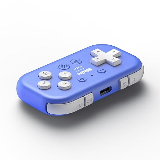 8Bitdo Micro Bluetooth Gamepad Pocket-sized Mini Controller for Switch/Switch 2, Android, and Raspberry Pi, Supports Keyboard Mode (Blue) - Image 2