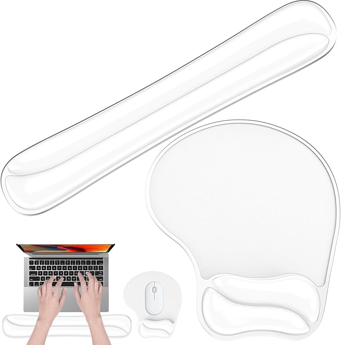 Gel Wrist Rest Mouse Pad Set, Ergonomic Support for Office Gaming by Laokiiy
