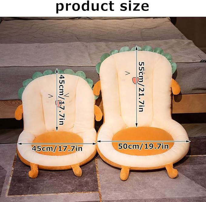 Cute Toast Seat Cushion with Backrest - Kawaii Office Chair Cushion - Soft Gaming Chair Cushion - Image 2