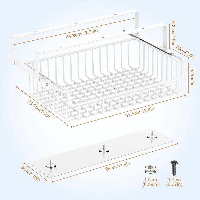 ENONCI Under Desk Storage Drawer Slide Out No Drill Metal Cabinet - Image 5