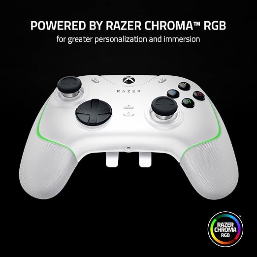Razer Wolverine V2 Chroma Wired Gaming Pro Controller for Xbox Series X|S, Xbox One, PC: RGB Lighting - Remappable Buttons & Triggers - Mecha-Tactile Buttons & D-Pad - Trigger Stop-Switches - White - Image 3