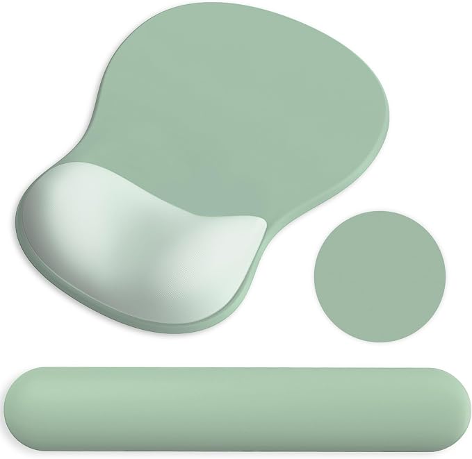 Ergonomic Mouse Pad with Wrist Rest and Keyboard Wrist Rest, Gel Mousepad by GJGOO
