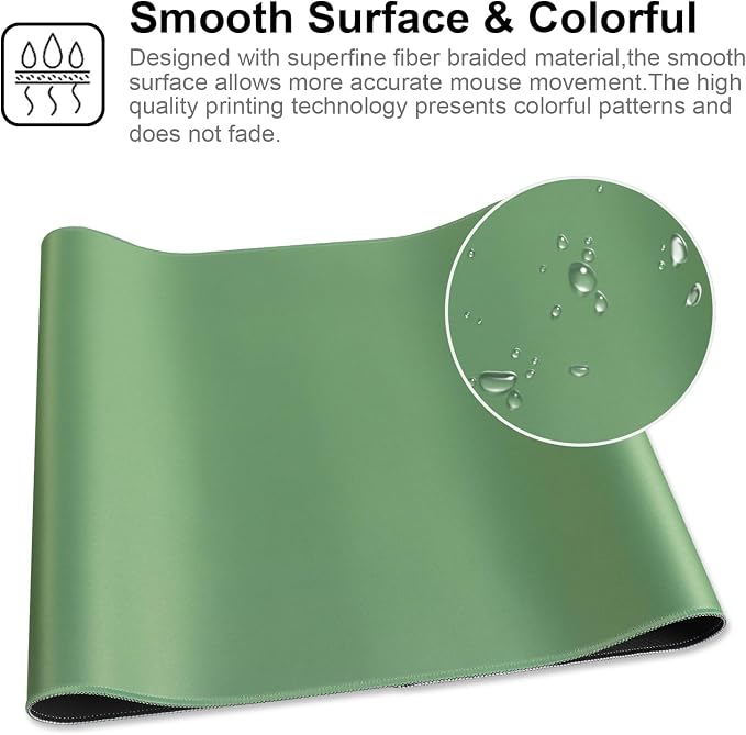 XXL Gaming Mouse Pad 35.4x15.7 Professional Large Mouse Pad & Computer Game Mouse Mat-90x40 Olivegreenus - Image 4