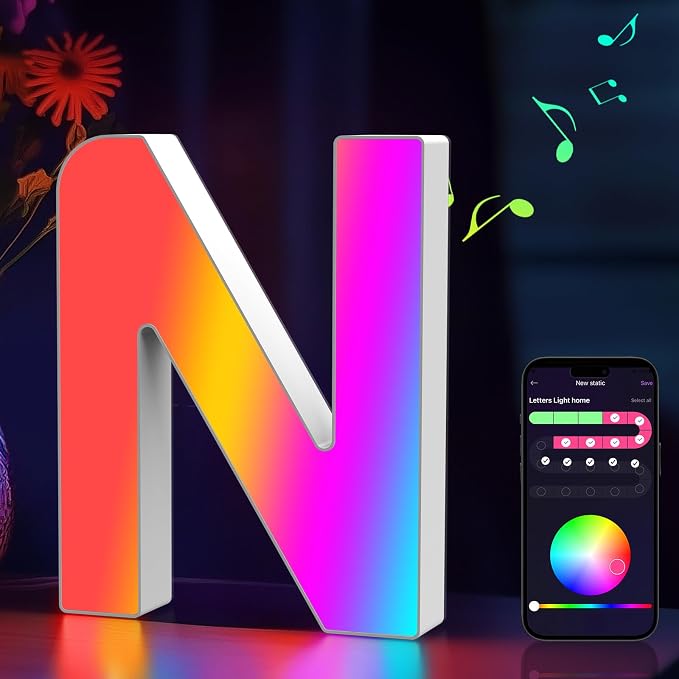 Light Up Letters Marquee Letter LED Lights Music Sync RGB Color Changing by MeRGB