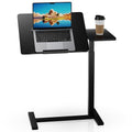 Simple Deluxe Standing Rolling Desk with Hidden Casters, Height Adjustable Pneumatic Mobile Laptop Desk, Tilting Bedside Table for Laptop, Overbed Bedside Table Hospital Home Use, Black by SimpleDeluxe