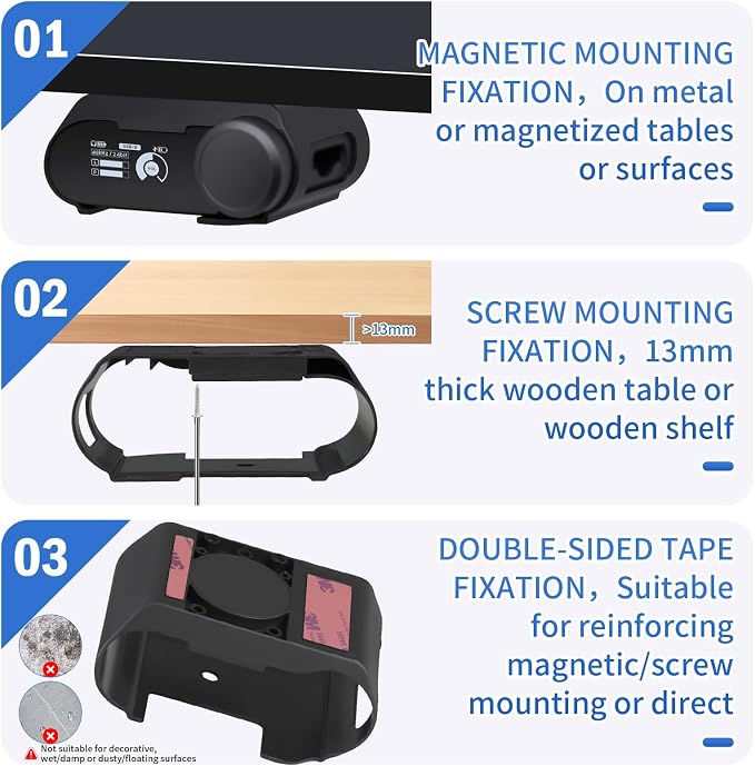 Under Desk Mount for SteelSeries Arctis Nova Pro, Elite and Omni Wireless Gaming Headset, Magnetic Holder for Arctis Nova Pro Wireless Base Station - Image 6