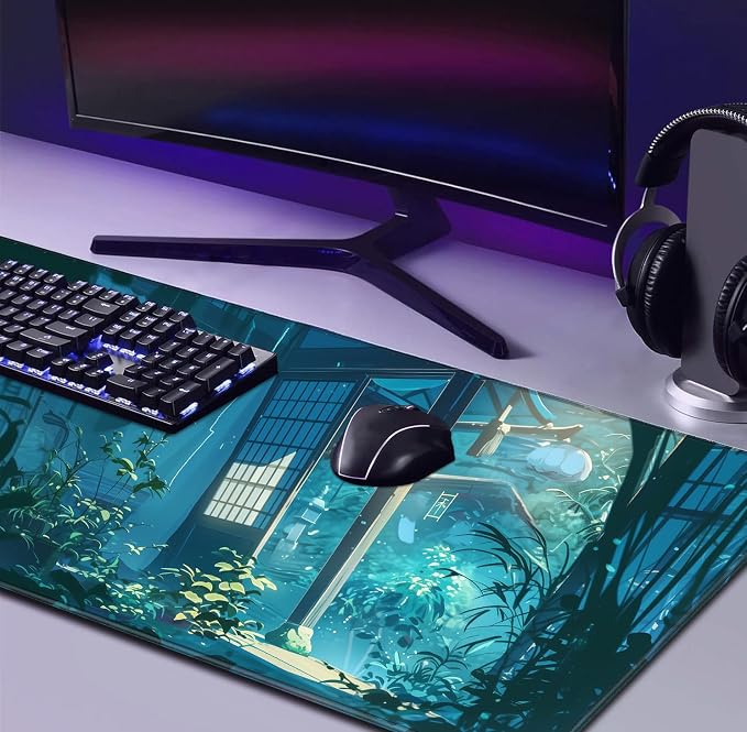 Tropical Plants XL Extended Gaming Keyboard Pad Computer Non Slip Mouse Pad | Large Extended Mouse Pad; Full Desk Coverage; Waterproof Coating; Stable Anti-Slide Base For Gaming, Office, Study Daily Use - Image 4