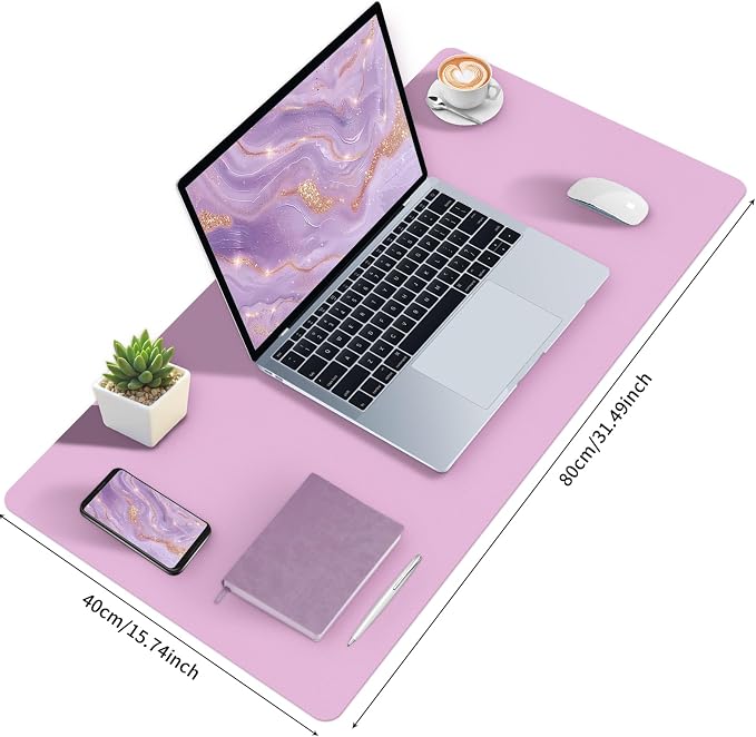 Bloss Purple Desk Mat, Desk Matt for Desktop, Large Leather Desk Pad, Desk Pad Mat Waterproof, Computer Mat for Office Work/Home/Decor (31.5 x 15.7 Inches) - Image 5