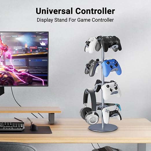 Gaming Controller Holder Aluminum Alloy 4 Layers,360-degree rotatable Headphone Stand,Gaming Controller Stand for Xbox PS5 PS4 Switch,Gaming Controller Headset Holder for Gaming Accessories - Image 6