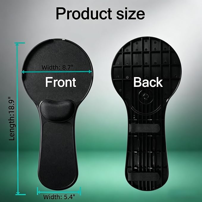 Ergonomic Adjustable Chair Arm Rest Mouse Pad with Wrist Cushion,Mouse Extension Platform Tray with Anti-Fall Baffle, Chair Attachment Arm Support with Straps (Black) - Image 5