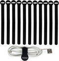 60pcs Reusable Fastening Cable Ties, 8-Inch Cable Straps Cable Management, Multi-Purpose Hook & Loop Cord Organizer Wire Ties, Adjustable Cable Organizer Cord Ties, Microfiber Cloth Straps, Black by HAVEMETD