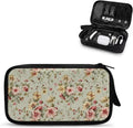 Vintage Flower Print Cable Organizer Bag, Waterproof Travel Electronic Storage, Shockproof Portable Tech Bag Carrying Case for Cord, Earbuds, Charger, SD Card, Tech Gifts by Unknown