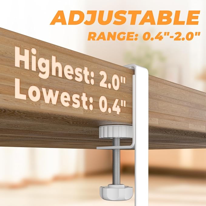 Under Desk Cable Management Tray, 15.7'' No Drill Steel Desk Cable Organizers, Wire Management Tray Cable Management Rack (2 Packs-White) - Image 4