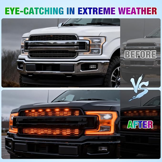 Nilight 4PCS 24" RGB LED Grille Light Strips with APP & Remote Control - Image 5