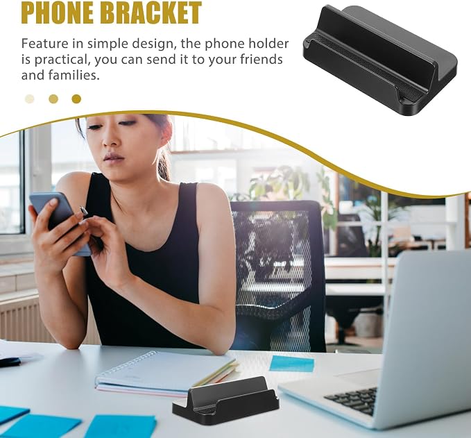 Portable Phone Stand and Game Console Holder, Black Multi-Function Desktop Rack for Home Use, Compact Phone Support for Cellphones and Handheld Gaming Devices - Image 9