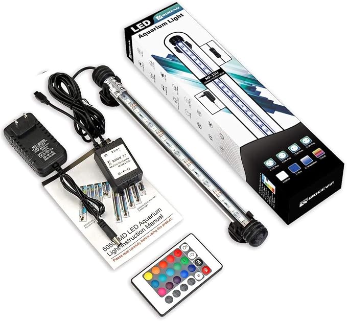 GreenSun LED Aquarium Light, Fish Tank Light with Remote Control, IP68 Submersible Waterproof Strip Bar Light,RGB Color Changing, 3.8 Watts 11inch/28cm - Image 2