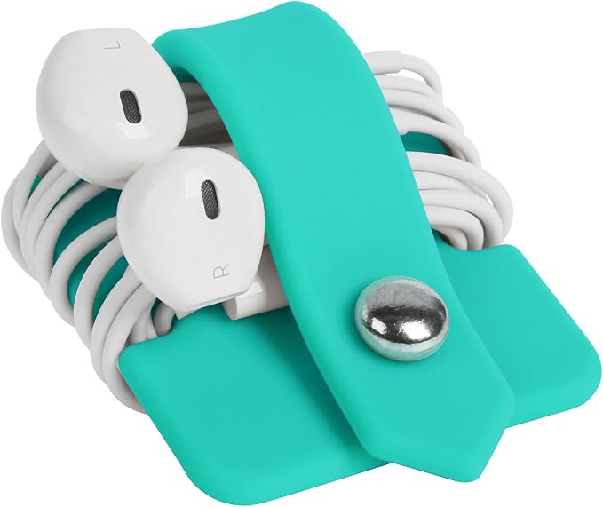 Cord Organizer Earbuds Holder Earphone Wrap Earphones Organizer Headset Headphone Earphone Wrap Winder Cord Manager Cable Winder Blue - Image 3