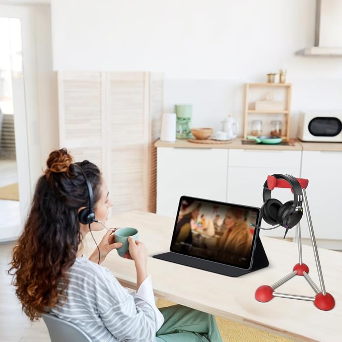 Headphone Stand, Desktop Headset Holder, Desk Earphone Stand, Gaming Headsets, for SteelSeries/Logitech/HyperX/Sony/Beats/Sennheiser/Anker/Xbox, and All Headphones. (red) - Image 2