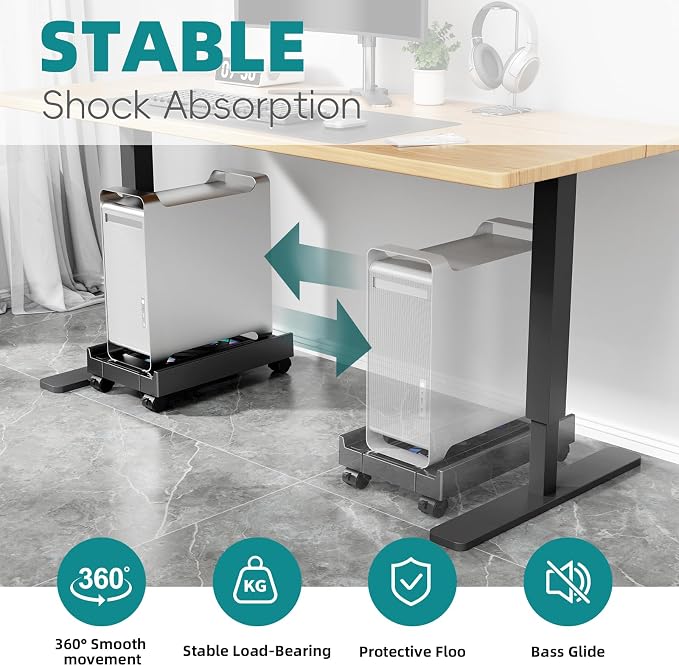 CABTE Computer Tower Stand with Cooling System and RGB Light - Image 6