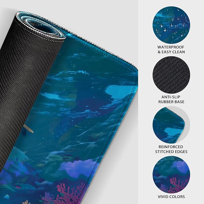 Sea Turtles Large Gaming Mouse Pad Desk Mat 31.5"x15.7" | Extended Mousepad, Non-Slip Rubber Base , Stitched Edges, for Computer/Laptop/Office/Home - Image 6