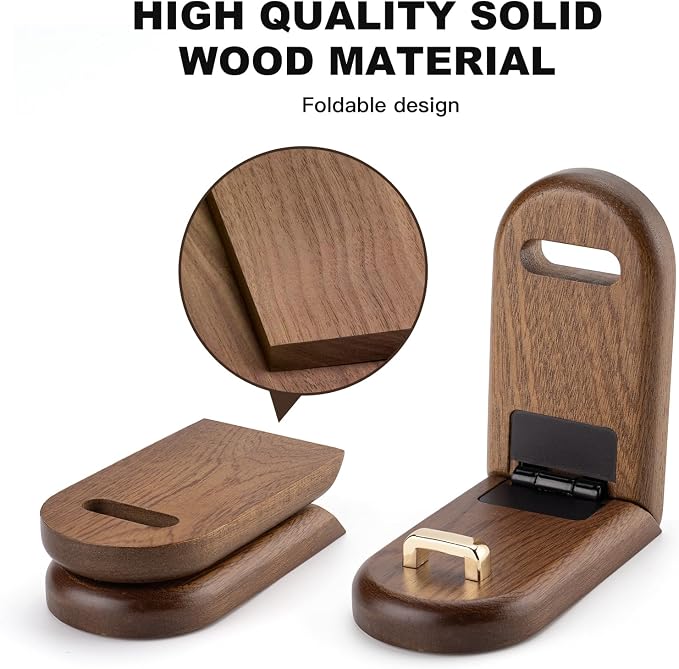 Wood Headphone Hanger Wall Mount Stand，Foldable Headset Holder Hook - Image 5