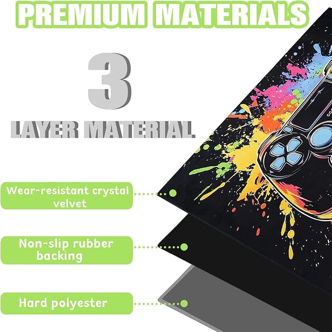 Gaming Chair Mat for Hardwood Floor 36"X 48" Heavy Duty Office Desk Chair Rug for Under Game Rolling Chairs Computer Decor Protect Mats Low Pile Non-Slip Rubber for Carpet & Tile Floor-Game - Image 4