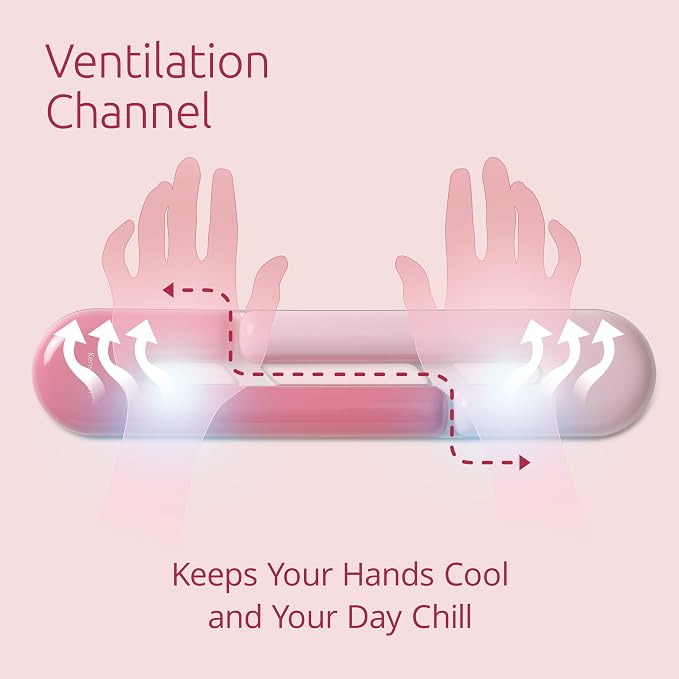 Kensington Duo Gel Loop Wrist Rest for Keyboard, Wrist Pad for Full Size Keyboard, Ergonomic Wrist Pad, Non-Skid Computer Pad with Wrist Support, Pink K62679WW, 17.7" x 3.7"x 0.9” - Image 4