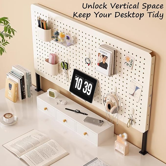 Standing Pegboard, Gaming Desk Organizer, Desk Organizer Wall, Standing Work Desk Organizer, Pegboard Organizer for Office, Game Room, Craft Room, Studio(Green,40 * 40cm) - Image 7