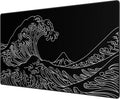 JIALONG Gaming Mouse Pad, Large Mousepad with Non-Slip Rubber Base, Smooth Cloth Surface Desk Keyboard Mat for Computer, PC, Laptop, Desktop 35.4 x 15.7 Inches, Black by JIALONG