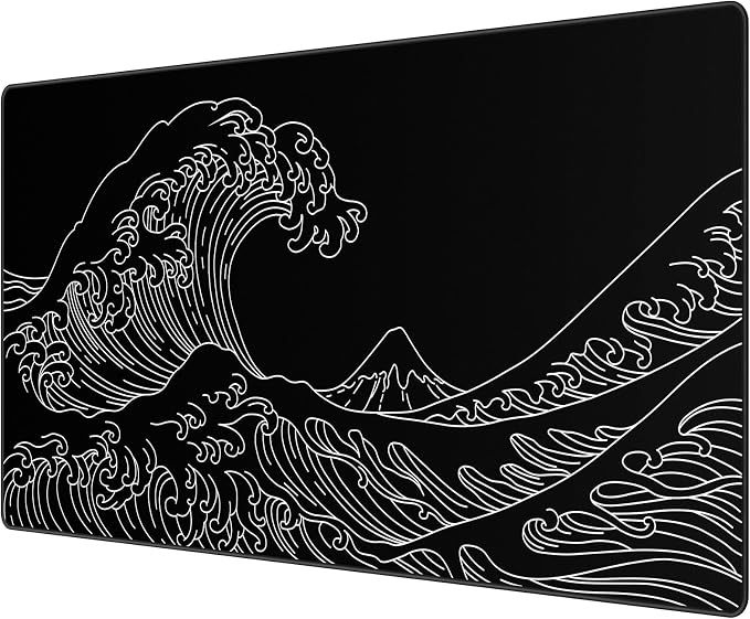 JIALONG Gaming Mouse Pad, Large Mousepad with Non-Slip Rubber Base, Smooth Cloth Surface Desk Keyboard Mat for Computer, PC, Laptop, Desktop 35.4 x 15.7 Inches, Black by JIALONG