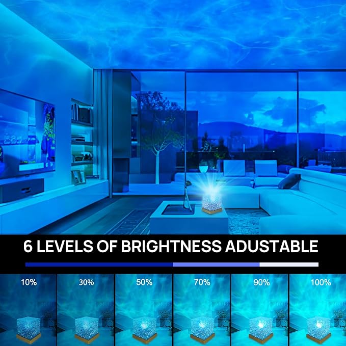 Ocean Wave Projector Light with Remote, 16 Color Ambient Lighting for Room - Image 3