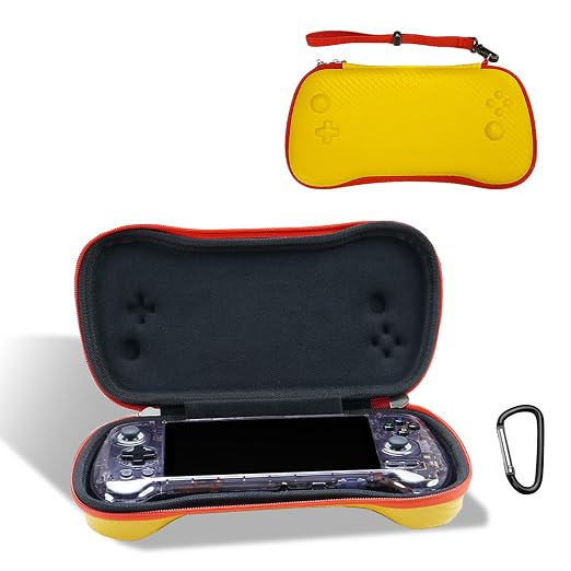 YAJOJO Carrying Case for ANBERNIC RG557 Handheld Game Console, Cover with Lanyard for ANBERNIC RG557 Shockproof,Water Resistant (Yellow) by Unknown