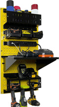 Wall Control Power Tool Storage Organizer Kit Cordless Drill Holder Charging Station Rack 16” x 32” Metal Pegboard Organization System (Yellow Pegboard) by Wall+Control