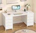 50 Inch Computer Desk with 8 Drawers for Home Office, Bedroom, Living Room by YomiluveDesign