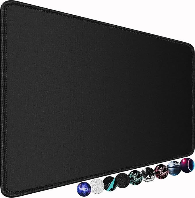 Large Gaming Mouse Pad, 31.5x15.7 in Large Desk Computer Keyboard Mouse Mat | Gaming MousePad, Water Resist Non-Slip Mousepad Rubber Base Long XXL Large Extended Mat for Work & Gaming, Office Home, Black by Naukay