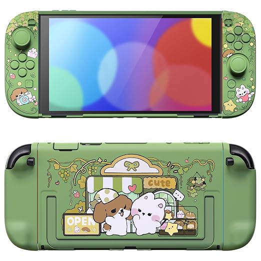 PlayVital Protective Case for Nintendo Switch 2 - Kawaii Dockable Hard Case Shell for Switch 2 with Thumb Grip & Sticker & Button Caps, Anti-Scratch, Shockproof Cover Skin - Forest Bakery by PlayVital