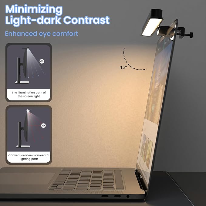 HomeBeyond Monitor Light Bar, USB LED Task Lamp for Flat Screens, Eye-Care Dimmable Desk Lamp with Touch Control, No Glare Reading Light for Home Office - Image 5