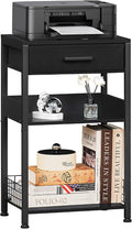 Lerliuo Printer Table with Storage, 3-Tier Printer Stand, Pure Black by Lerliuo