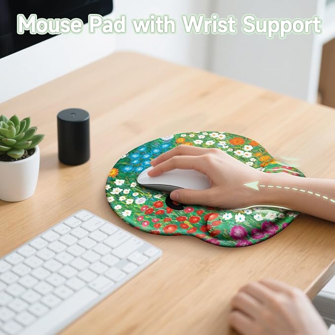 LIMKRIAN Black Cat Ergonomic Mouse Pad with Gel Wrist Rest, 9.8 x 8.6 in - Image 3