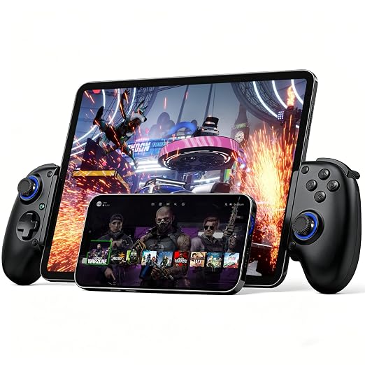 Joso Wireless Game Controller for iPhone/iPad/Android, Phone Controller for Android/iOS/Switch with Hall Effect Triggers, 2 Programmable Back Buttons, Dual Vibration & Turbo, Support Phone Case by Joso