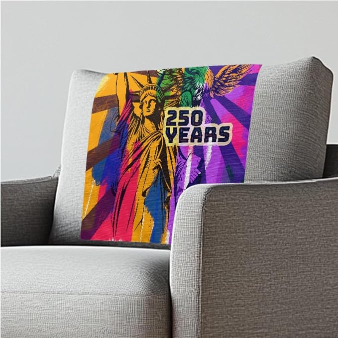 250th Anniversary Graffiti 2 Pcs Recliner Headrest Protector - Couch Chair Breathable Decoration Cover with Anti-Slip Base & Fixing Nails, Machine Washable for Home/Office Chair by ZCFYGDX
