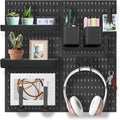 Wall Organizer Peg Board - Elevate And Declutter Your Gaming And Office - Create A Perfectly Structured Space(Black) by WelcomeHomeEVDBOBO