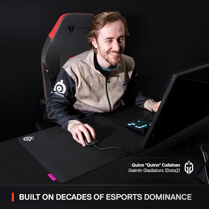 SteelSeries QcK L Performance Speed Gaming Mousepad — Extra Density for a Smooth Glide — Low-Profile Edge Stitching — Non-Slip Neoprene Rubber Base — 16.54 x 19.29 inch — FPS, MOBAs, RTS, MMO - Image 8