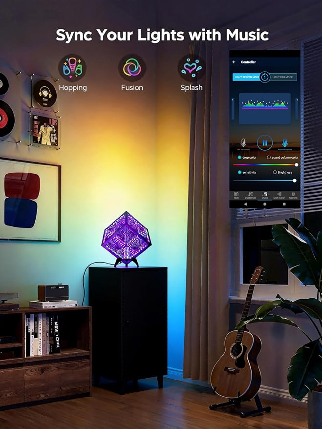 Infinity Hyper Cube LED Table Lamp - Infinity Mirror Light with 100+ Patterns, Music Sync, App Control, Night Light for Gaming, Party, Living Room, Bedroom Light Display and More (5 Inches) - Image 3