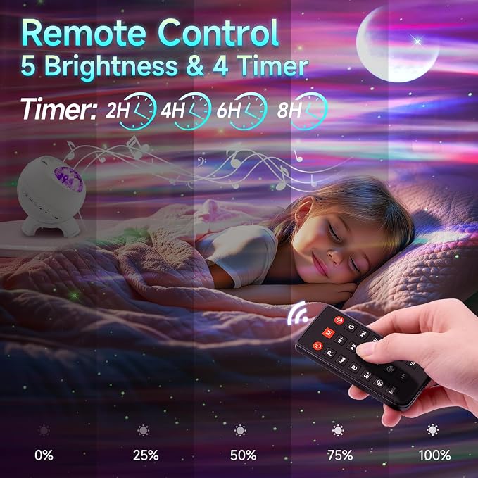 Staryou Galaxy Projector Northern Lights Projector with Bluetooth Speaker - Image 5