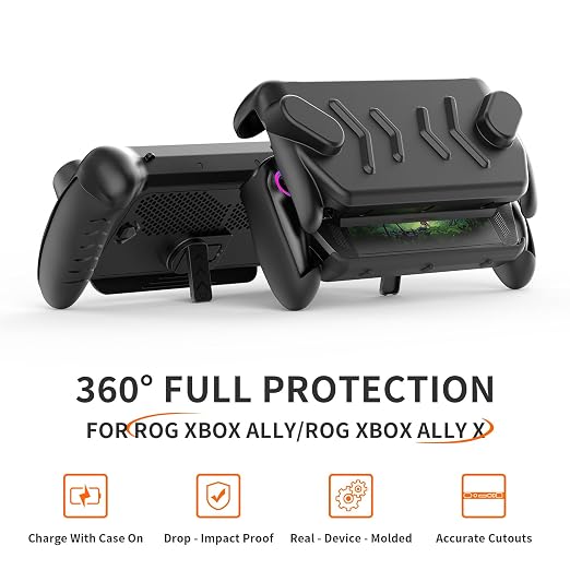 TEHAOUU Game Handheld Protective Case with Stand & Strap Compatible with ROG Xbox Ally X, TPU Full Protection Cover with Accurate Cutouts (Full Cover Case) - Image 4