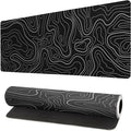 Extended Gaming Mouse Pad, Large Gaming Mouse Waterproof with Stitched Edges, Non-Slip Desktop Pad for Home and Office, Level Up Your 31.5x11.8 Inch… (Black Topographic) by Brecoy