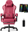 GTPLAYER Gaming Chair Bundle with Integrated Speakers, RGB Computer Speakers & USB Adapter – Ergonomic Music Chair for Surround Sound, Wireless & Complete Entertainment Setup, Wine Red (New) by GTPLAYER
