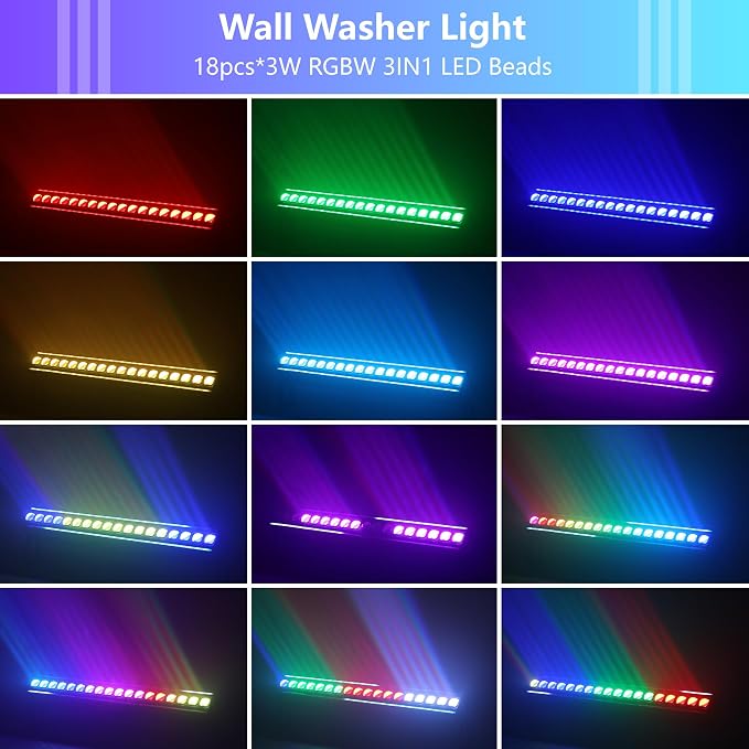 LED Stage Wash Light Bar 80W RGB 18 LED Stage Light Bar 28 Lighting Modes - Image 2