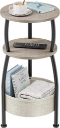Round Side Table for Living Room with Storage Basket, 11.81in by designyourhome
